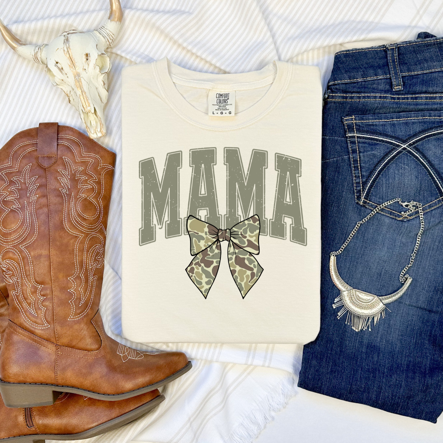 MAMA Camo Bow Tee